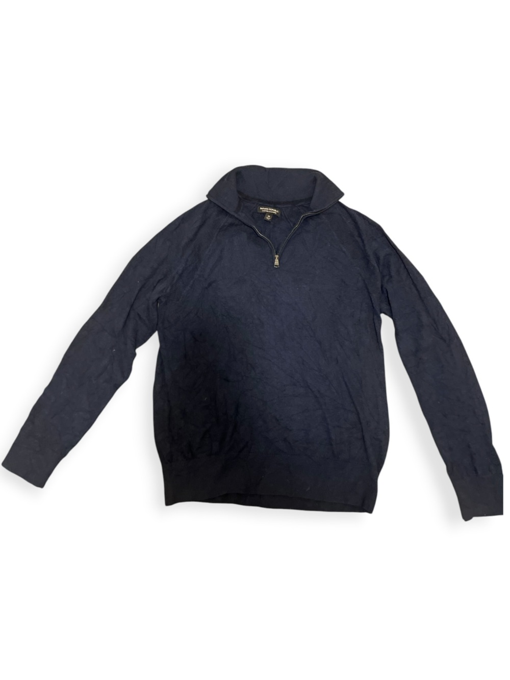 Banana Republic Cotton Cashmere Quarter-Zip Sweater Dark Blue M